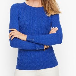 Talbots Button Cuff Cable Knit Sweater 💙